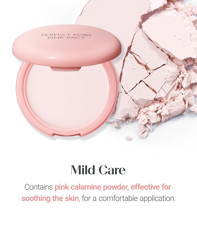 THESAEM Saemmul Perfect Pore Pink Pact - Makeup Finishing Pressed Powder for Sebum Control and Pore Minimization, Soothes Sensitive Skin with Calamine, Setting Powder, Clumps Free 12g. 2 Pack