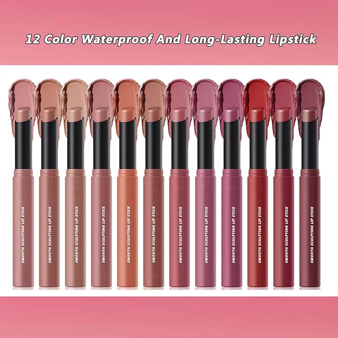 Matte Lipstick for Women Lip Makeup Lipsticks Lip Liner Pencil Waterproof Long Lasting Hypoallergenic Highly Pigmented Quick Makeup Lightweight Portable Lip stick 3#