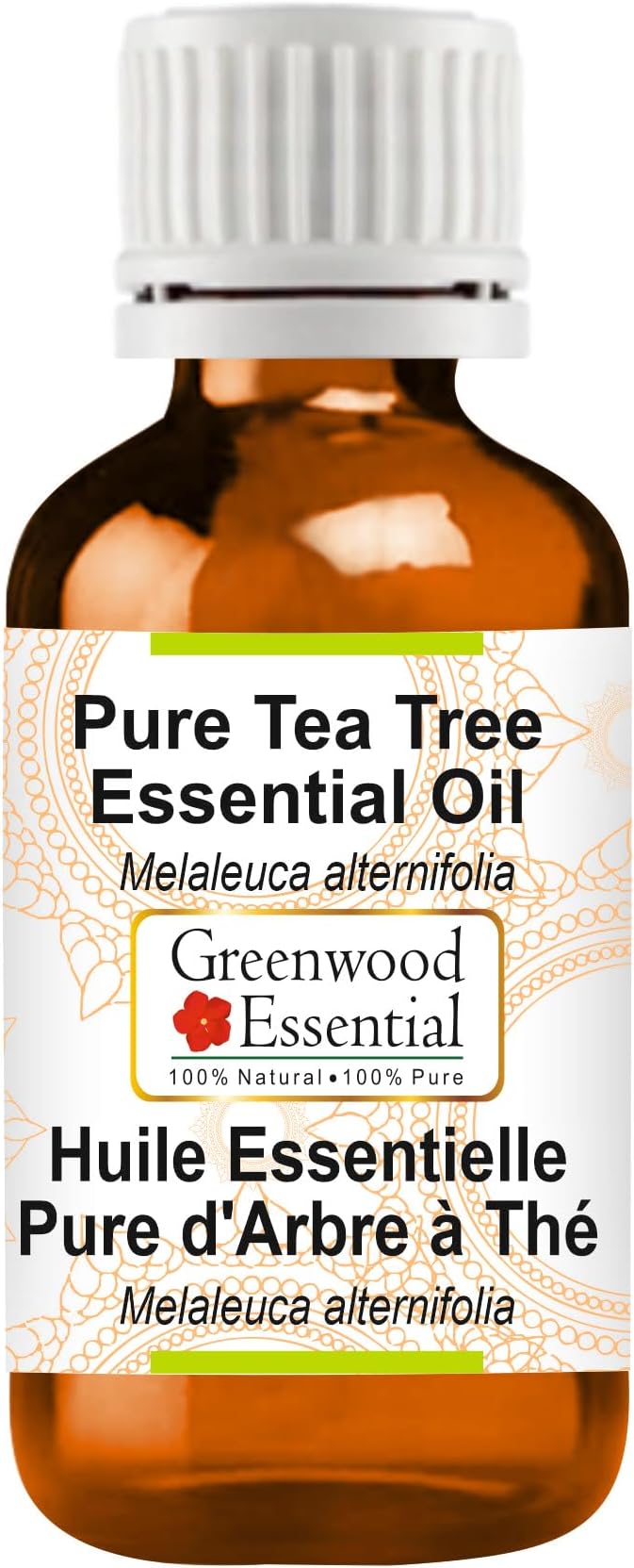 Greenwood Essential Tea Tree Essential Oil (Melaleuca alternifolia) Steam Distilled 100ml (3.38 oz)