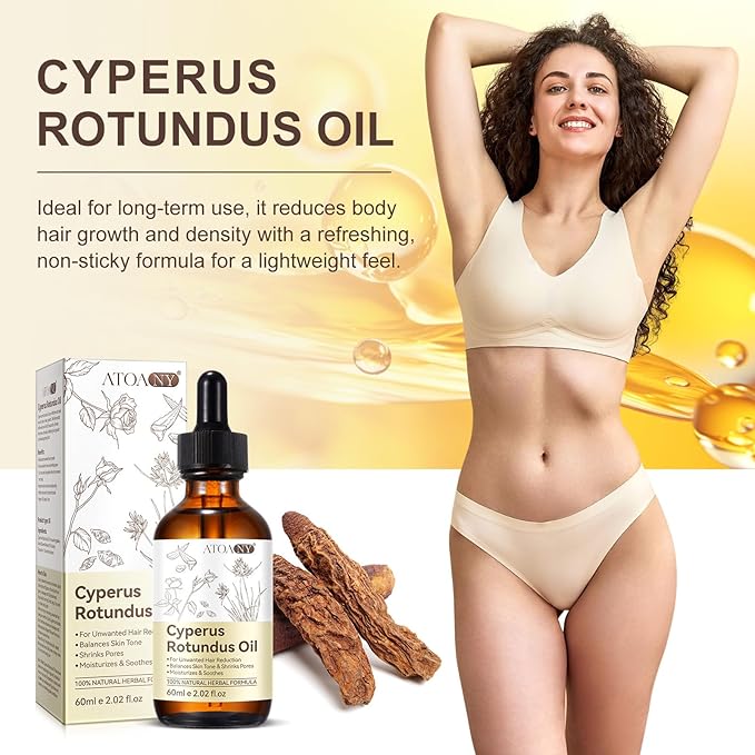 2 Pack Cyperus Oil, Cyperus Oils for Hair Removal, Cyperus_ Rotundus_Oil Natural with Dropper, Reducing Body Hair Growth, Moisturizing & Soothing Skin, 4 Fl oz