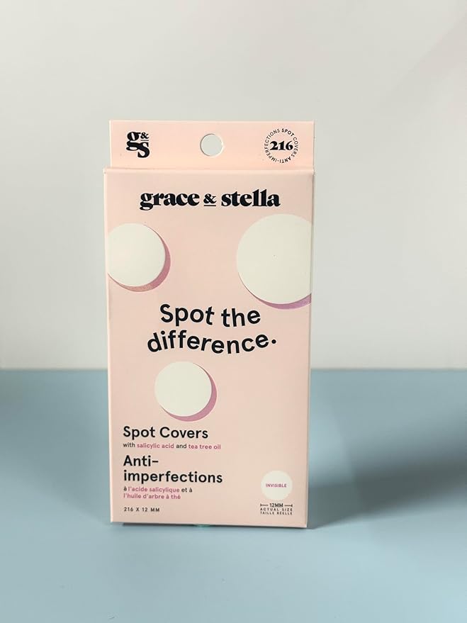 grace & stella Award Winning Pimple Patches for Face - Dermatologist Tested Acne Patches - Hydrocolloid Patch for Breakouts, Whiteheads - Vegan Acne Spot Treatment for Face (Invisible, 216 Count)