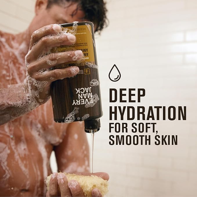 Every Man Jack Nourishing Sea Minerals + Citron Mens Body Wash for All Skin Types - Naturally Derived Ingredients - Cleanse and Hydrate Skin with Coconut and Glycerin - 24oz 2 Bottles