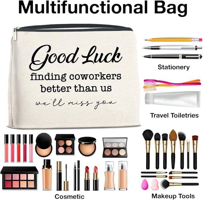Coworkers Gifts Makeup Bag, Leaving Farewell New Job Gifts for Women Coworker Colleague Employee, Good Luck Finding Better Coworkers Than Us Zipper Makeup Pouch