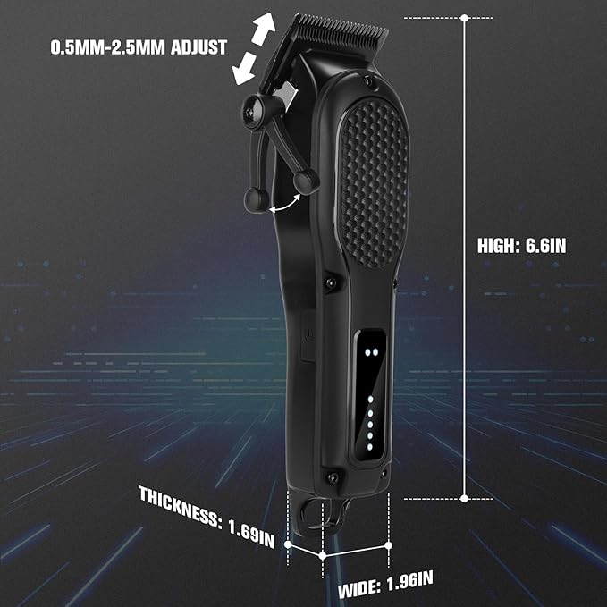 Men's Hair Clippers for Professional Hair Trimmer Cordless Rechargeable Powerful Beard Trimmer Hair Cutting Grooming Tool