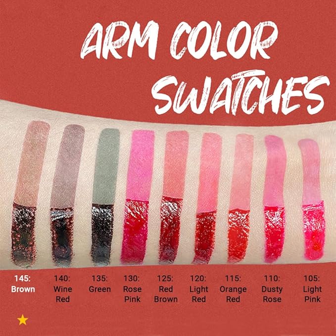 evpct Lip Tains Peel off, Peel off Lip Liner Tattoo Lip Stain Tint Gloss Marker Makeup, Long Lasting Waterproof 24 Hours Matte Finish Transfer-proof Pigmented Color Stay Lipsticks, 145 Brown