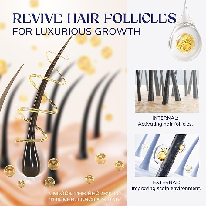 Hair Growth Spray, Rice Water & Biotin & Caffeine, Hair Growth Serum for Men & Women, Hair Oils for Hair Growth -Longer, Fuller Hair, Enriched with Seven Herbal Extracts 2.03 Fl Oz (Pack of 1)
