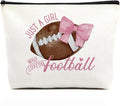 Football Makeup Bag for Girls, Cute Football Gift for Women, Gifts for Footballs Lovers, Small Football Lover Travel Cosmetic Bag Zipper Pouch for Daughter granddaughter for Birthday Christmas 2