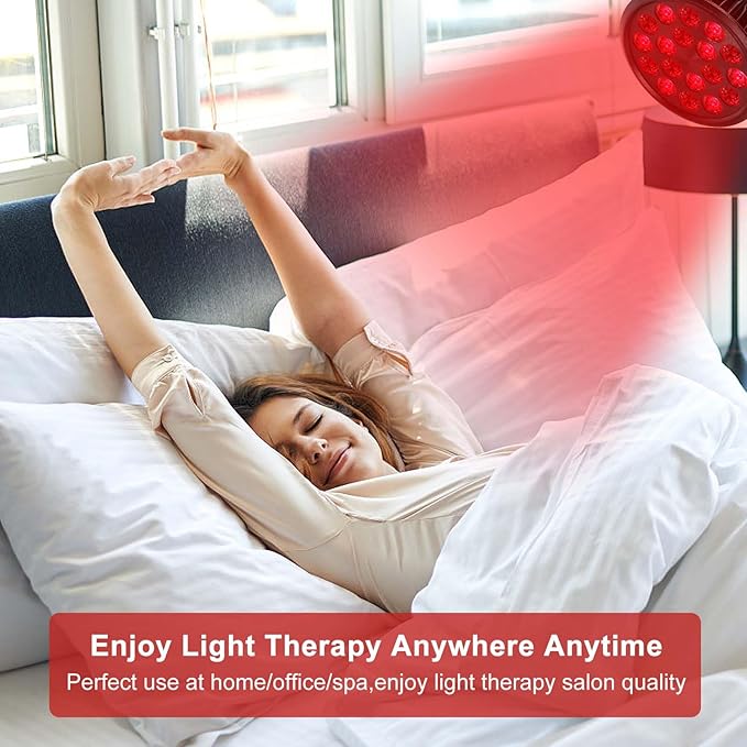 Red Light Therapy Bulb, 18 LEDs Red Light Therapy Lamp for Body and Face with 660nm Red and 850nm Infrared Light Therapy Device for Skin Care Pain Relief Suitable E26 Socket-Only Bulb