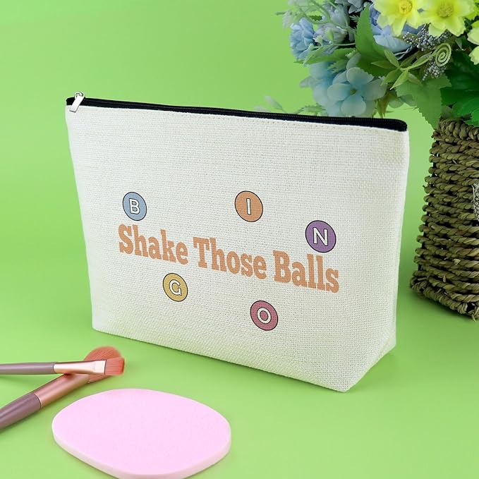 Bingo Gifts Bingo Lover Makeup Bag Gambler Gift Gambling Player Cosmetic Bag for Her Woman Sister Best Friend Funny Gambling Presents Friendship Travel Cosmetic Pouch Christmas Birthday Presents