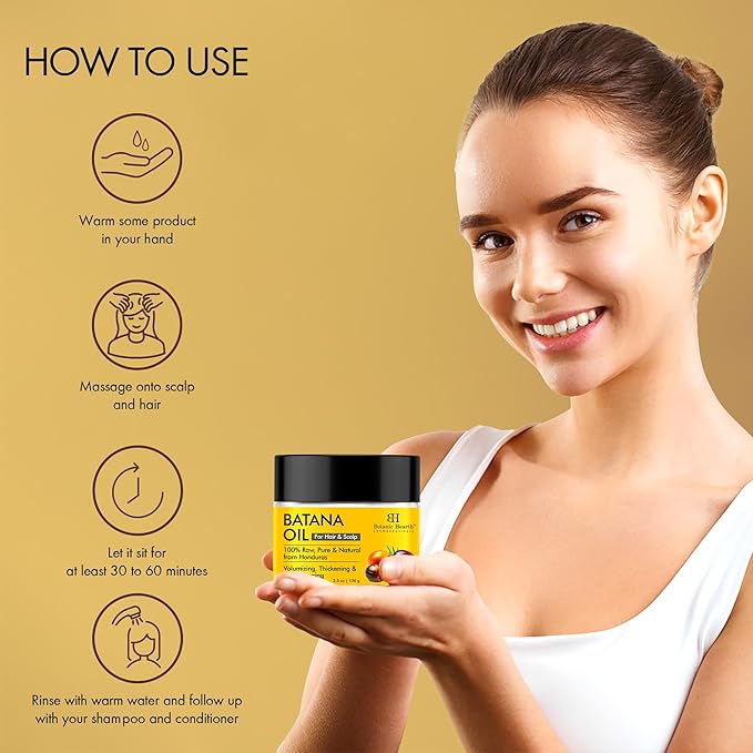 Botanic Hearth Batana Oil For Hair Growth | Batana Butter (3.5 Fl Oz) | Deeply Nourishing & Revitalizing Hair & Skin Care