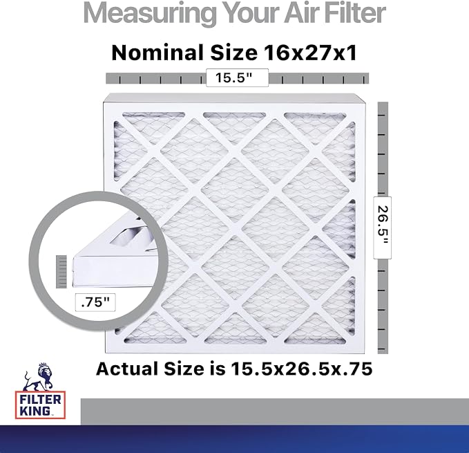 Filter King 16x27x1 Air Filter | 4-PACK | Carbon MERV 8 HVAC Pleated A/C - Image 2