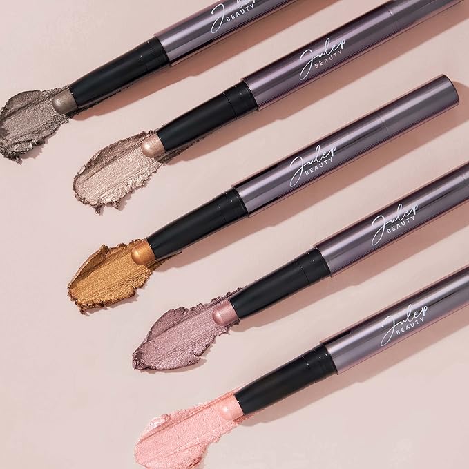 Julep Eyeshadow 101 Crème-to-Powder Waterproof Shadow Stick Duo – Long-Lasting, Crease-Proof, Easy Appy with Built-in Smudger - Pearl & Rose Shimmer