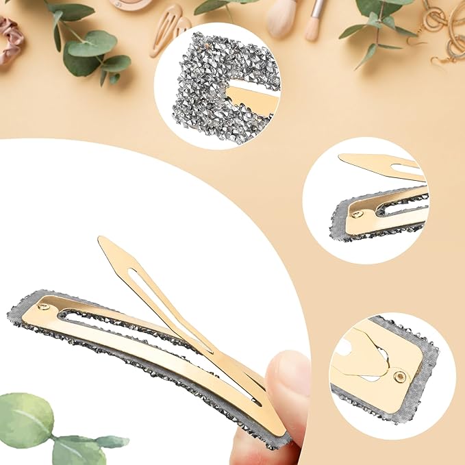 Rhinestone and Crystal Hair Clips 2-Pack, Sparkly Barrettes & Elegant Bling Accessories for Women & Girls(Set11)