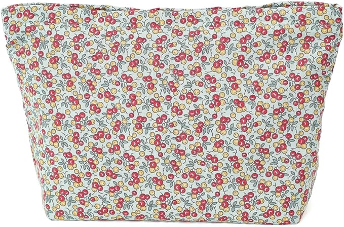 Large Capacity Cotton Printed Makeup Bag - Travel Cosmetic Pouch & Toiletry Organizer with Zipper, Perfect for Daily Use or as a Gift