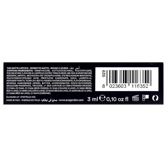 EVAGARDEN The Matte Lipstick - Velvety Texture and Vibrant Ultra-Matte Finish - Pigmented, Soft and Silky Formula and Smooth Application - Offers Bold Saturated Color - 635 Amaranth - 0.1 oz