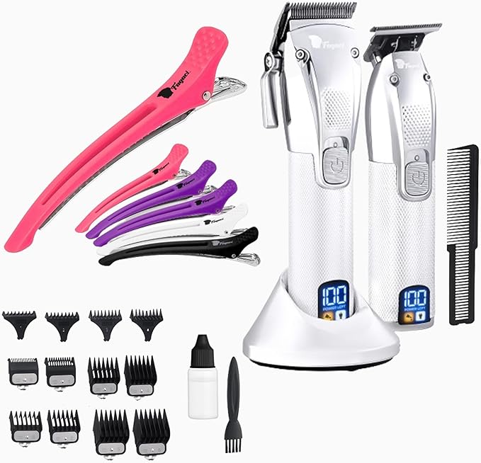 Fagaci Professional Hair Clippers for Men & Hair Clips for Styling Sectioning, Barber Clippers for Hair Cutting, Cordless Hair Clippers and Trimmers Set, Maquina de Cortar Cabello, Haircut Barber Kit
