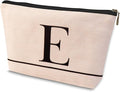 Letter A-Z Initial Personalized Makeup Bags, Birthday Gifts for Women, Monogrammed Gifts for Women Mom Sister Best Friend Bride Bridesmaid, Mothers Day, Christmas, Small Travel Cosmetic Bag (E)