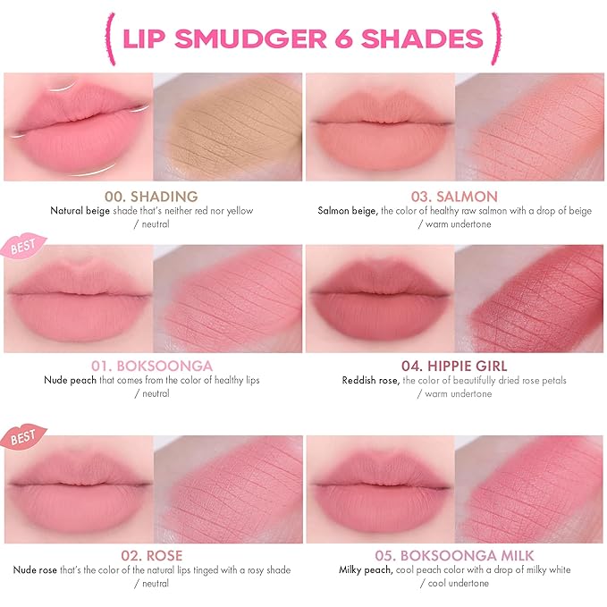 Amuse Seoul Lip Smudger (01 BOKSOONGA) | nude peach | lip liner, matte, creamy, soft, velvety, cruelty-free, lipcare, long-lasting, multiuse, vegan