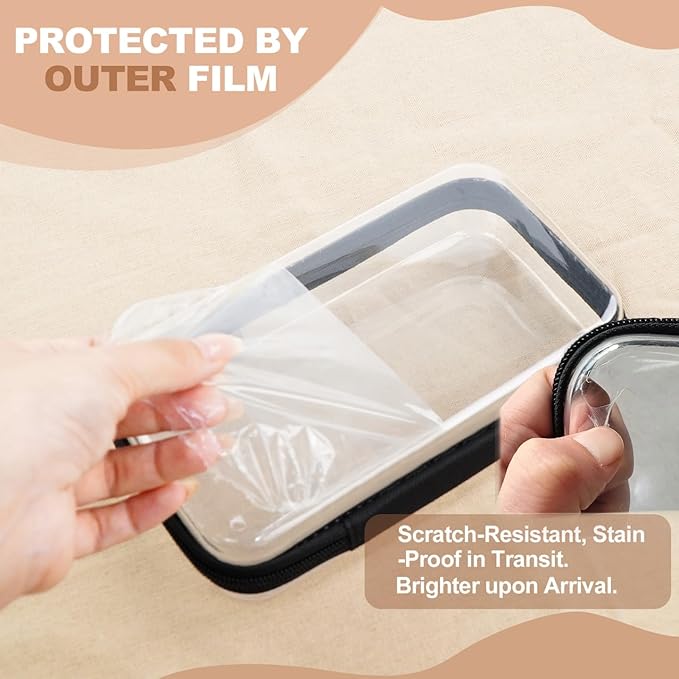 3pcs Clear Hard Shell Zipper Case, Transparent Hard Plastic Zipper Pouches, Portable Travel Organizer, Clear Toiletry Bag, Craft and Arts Organizer, Toy Storage Bins, Stackable Hard Side Plastic Case
