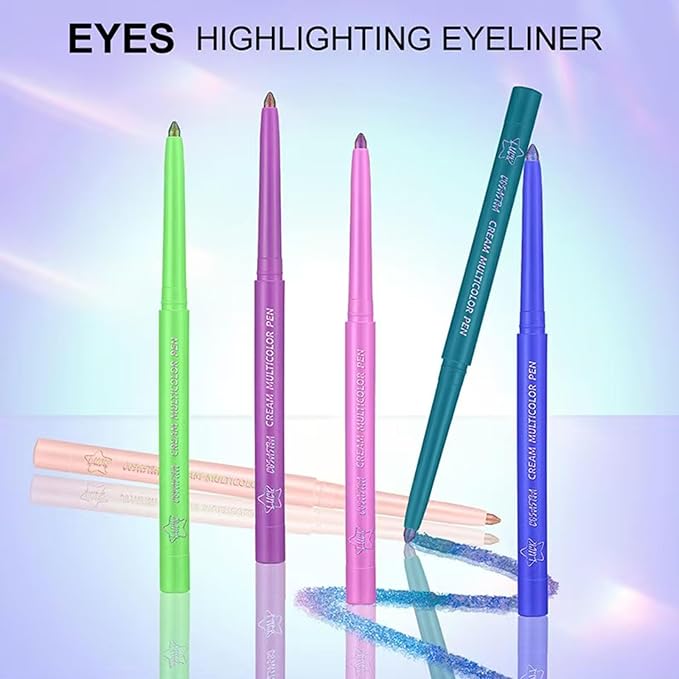 Chameleon Eyeshadow Stick Eyeliner Eyes Makeup Glitter Eyeliner Pen colorful Cream Shimmer Eye shadow Waterproof Long Lasting Halloween Eye liner Pencil Party Stage Use # 04