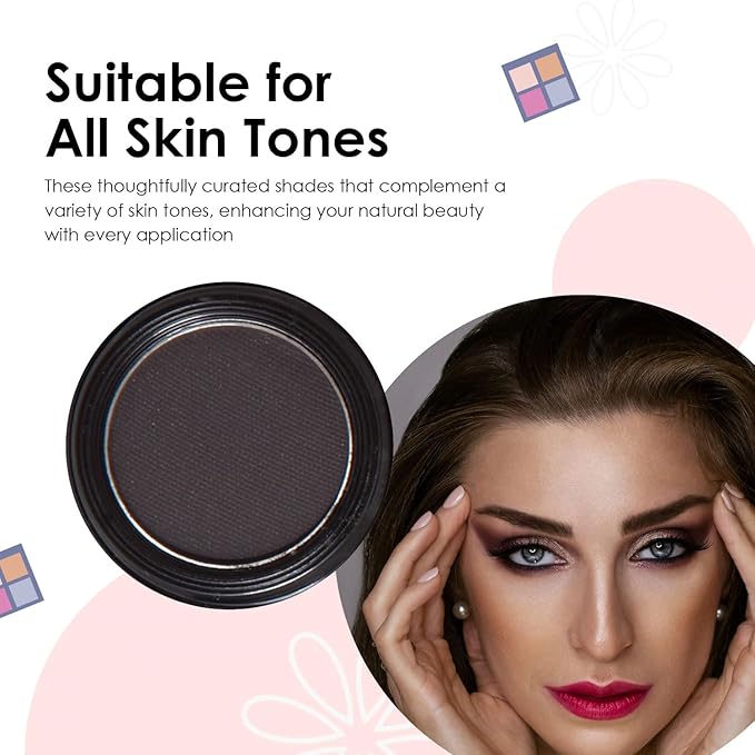 Vera Moore Eyeshadow, Highly Pigmented Eyeshades and Textures, Provide Bold and Lasting Looks, Suitable for Any Event, Easily Blendable Eye Makeup in Multiple Shades. (Noir)