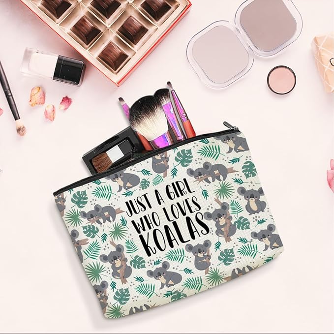 Cute Koala Makeup Bag Koala Gifts Funny Koala Lovers Gift Stuff Decor Travel Toiletry Bag for Women Best Friends Girls Animal Lovers Daughter Sister Coworker Camping Birthday Christmas Retirement