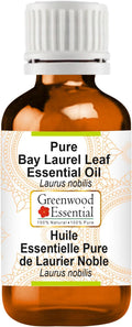 Greenwood Essential Bay Laurel Leaf Essential Oil (Laurus nobilis) Pure | Non-Sticky | Non-Greasy | Lightweight | Men & Women | All Skin Types | Steam Distilled 10ml (0.33 oz)