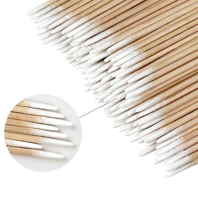 Eyxformula 1000 Count Pointed Cotton Swabs, 4 Inch Microblading Cotton Buds with Wooden Sticks, Semi Permanent Eyebrow Tattoo Supplies, Precition Tip Micro Applicators for Makeup, Cleaning Nail Polish