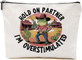 Funny Frog Stuff Makeup Bag, Frog Gifts Western Stuff Cosmetic Bag, Funny Meme Organizer Zipper Pouch Country Stuff Gag Gifts for Women Country Girl Coworker Friends Sister