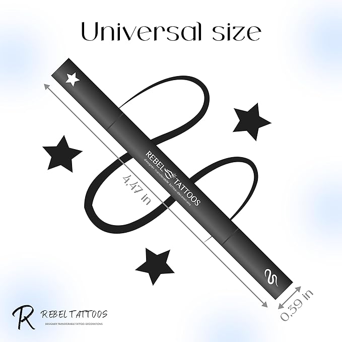 2-in-1 Eyeliner Stamp, Pigmented Intense Black Formula, Smudge-Budge Proof, Sweatproof, 24 Hour Stay Eyeliner Stamp Star Butterfly or Heart (Black Star)