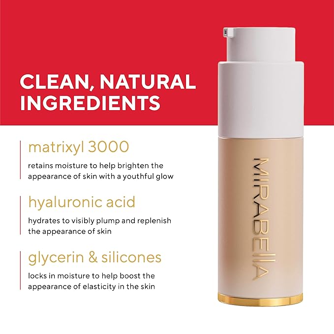 MIRABELLA - Invincible for All HD Liquid Foundation, Moisturizing Face Products for All Skin Types, Full-Coverage Lightweight Foundation Makeup, Moisturizing & Hydrating Beauty Care, Medium M140