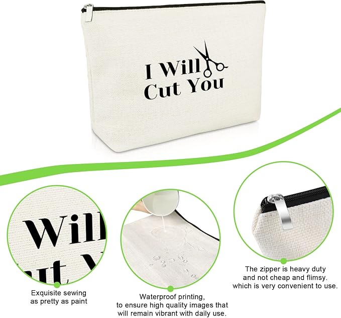 Hairdresser Gift for Women Hair Stylist Gift Makeup Bag Funny Birthday Present for Hair Dresser Stylists Barber Hairstylist Cosmetic Bag Appreciation Present Cosmetology Graduate Cosmetic Pouch