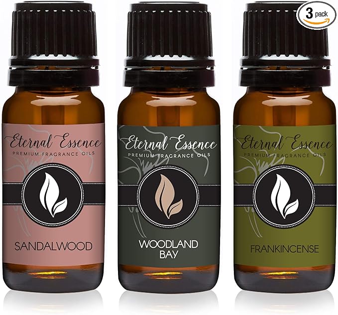 Trio (3) - Sandalwood, Woodland Bay & Frankincense - Premium Fragrance Oil Trio - 10ML