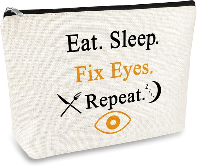 Optometrist Gift Eye Doctor Vision Gifts Travel Cosmetic Bag Funny Optometry Optician Gift Ophthalmologist Gift Makeup Bag for Women Birthday Christmas Retirement Gift for Optometrist Optician