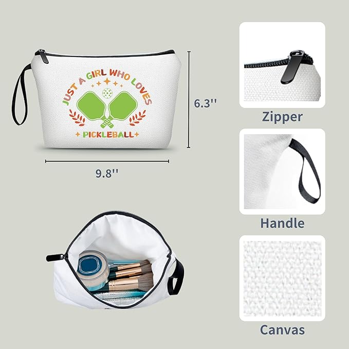 Pickleball Gifts for Women,Pickleball Lover Gifts,Pickleball Accessories Women,Pickleball Cosmetic Makeup Bag,Pickleball Party Gifts,Birthday Gifts for Teen Girls