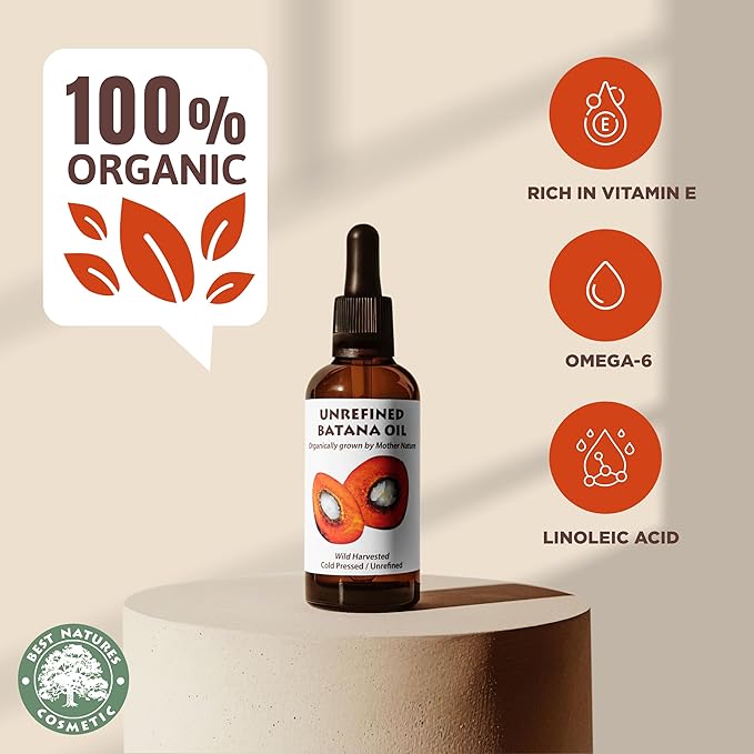 Best Natures Batana Oil for Hair Growth and Repair: Raw Batana Oil from Honduras - 100% Pure & Natural - For Thicker & Stronger Hair. Recognized by Dr. Sebi (1 fl oz)