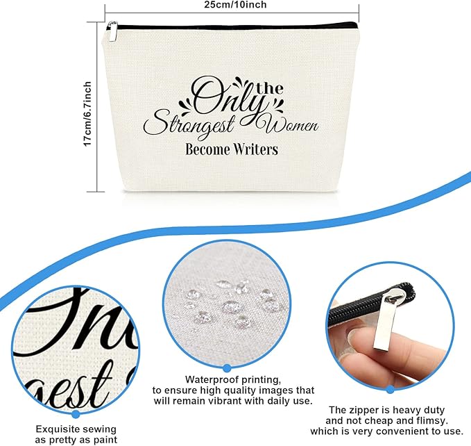 Creative Writer Gift for Women Makeup Bag Write Lovers Inspirational Gift for Writers Novelist Gifts Cosmetic Bag Writer Appreciation Birthday Christmas Thanksgiving Gifts for Author Writers