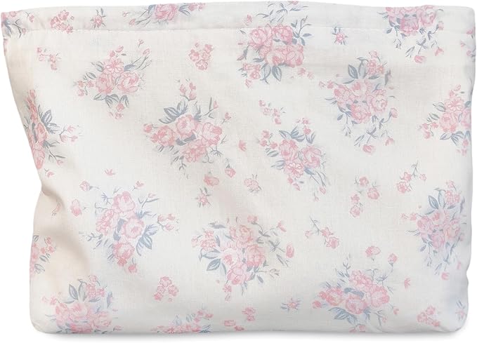 STARDW Aesthetic Floral Makeup Bag Cute Small Cosmetic Bags for Women, Travel Toiletry Bag Large Capacity Zipper Makeup Pouch, Purse Organizer Pouches