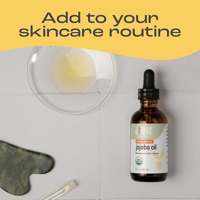 J MAC BOTANICALS Organic Unfiltered Jojoba Oil - Glass - 2 oz DROPPER