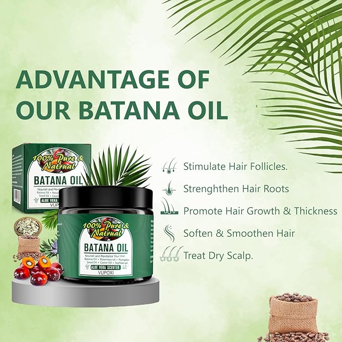 5-in-1 Batana Oil for Hair Growth | Liquid Blend with Rosemary, Pumpkin, Tea Tree, Castor Oil - 180mL (6.3 fl.oz)