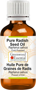 Greenwood Essential Radish Seed (Raphanus sativus) | Cold Pressed | Natural | Undiluted | For Diluting Essential Oils | For Skin & Massage | Men & Women | 30ml (1 oz)