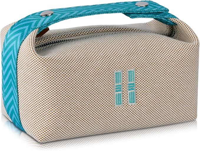 Fashion Makeup Bag for Women, Orange Red Canvas Make up Travel Bag, Hanging Cosmetic Bag Organizer for Wome