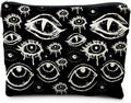 Goth Makeup Bag, Mystical Gothic Evil Eyes Witchy Cosmetic Bag Toiletry Bag for Women, Witch Stuff, Halloween Makeup Bag, Halloween Gifts for Women