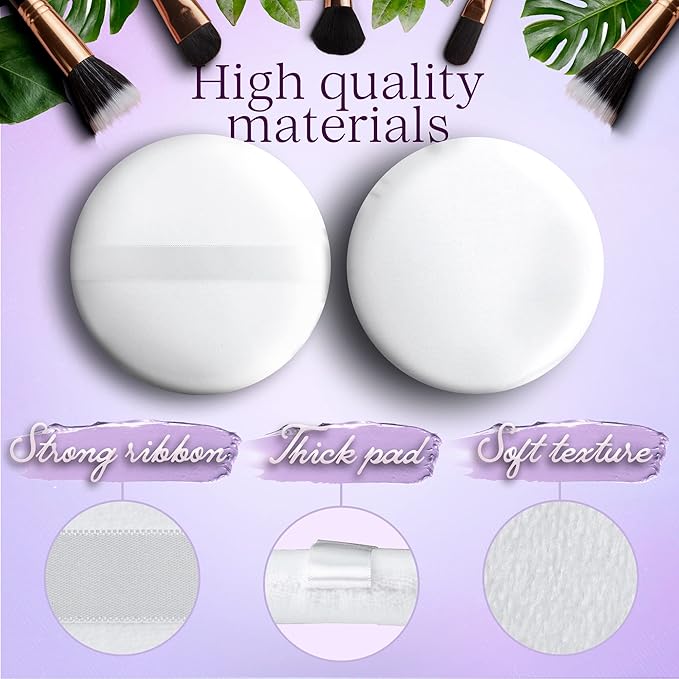 NextClimb Extra Large 4.5” White 100% Cotton Powder Puff for Makeup, Round, Comfortable to Hold