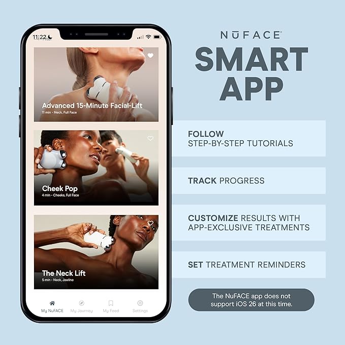 NuFACE TRINITY+ Microcurrent Facial Device Kit - FDA Cleared Face Sculpting & Neck Tightening Device to Contour Cheeks & Brows + Microcurrent Gel Activator & Silk Creme