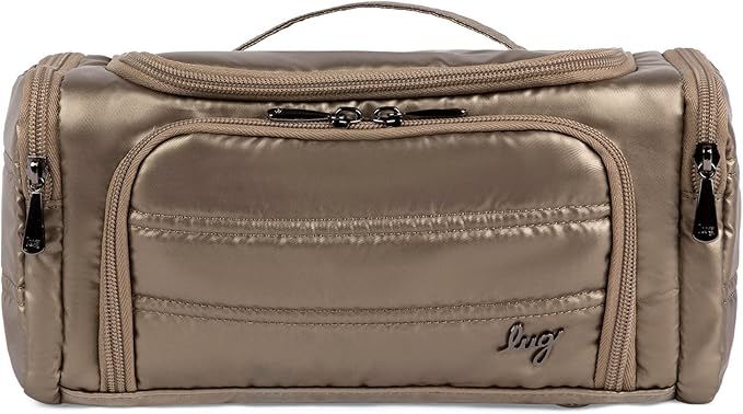 Lug Trolley Medium Cosmetic Case, METALLIC WALNUT