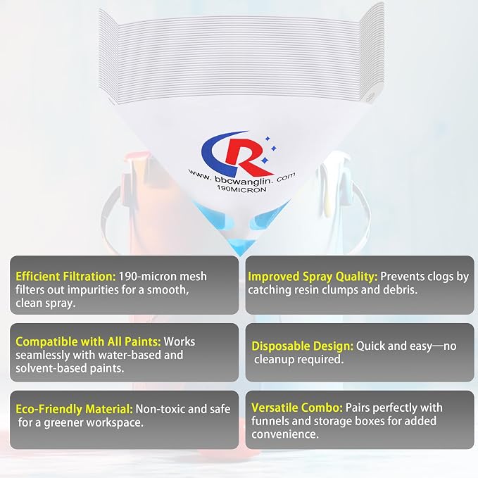 1000 Pack of Paint Strainers, Paint Filter Strainer Paper Cone - Image 2