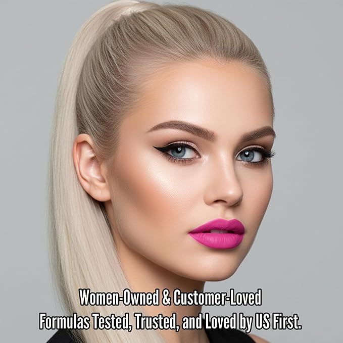 Mynena Hot Pink Long Lasting Lipstick for Women Waterproof & Transfer-Proof | Hydrating with Shea Butter | Bold Pigment Intense Matte Color Lip Stain | Talc-Free & Vegan Product that Performs | Rosa