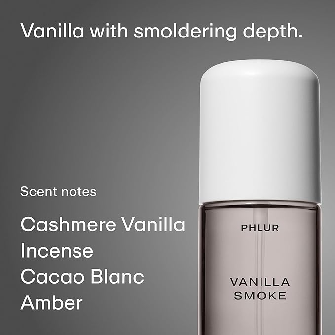 PHLUR Decadent Layering Set - Travel Size Body Mist Gift Set - Vanilla Smoke, Vanilla Skin, & Heavy Cream - Travel Size Hair and Body Fragrance Mist Trio (3 x 3 fl oz)