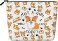 MOLAIGIN Just A Girl Who Love Crogis Cute Crogi Cosmetic Bag For Women, Travel Makeup Bag, Toiletry Zipper Bag, Large Capacity Aesthetic Cases